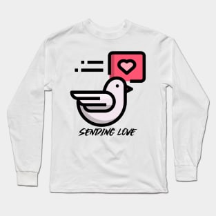 Love Bird Sending Love Romantic Red Long Sleeve T-Shirt